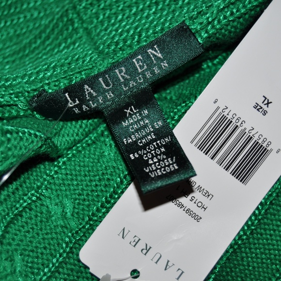 New RALPH LAUREN Green Open Front Cardigan NWT E4 - Picture 5 of 5